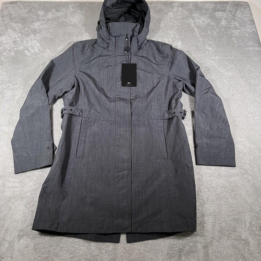 Marc New York Andrew Marc Coat Mens Medium Gray Long Hooded Parka Rain Jacket